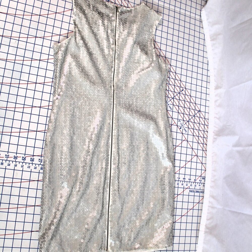Calvin Klein White Sequined Sheath Cocktail Dress Size 8 - Picture 7 of 10